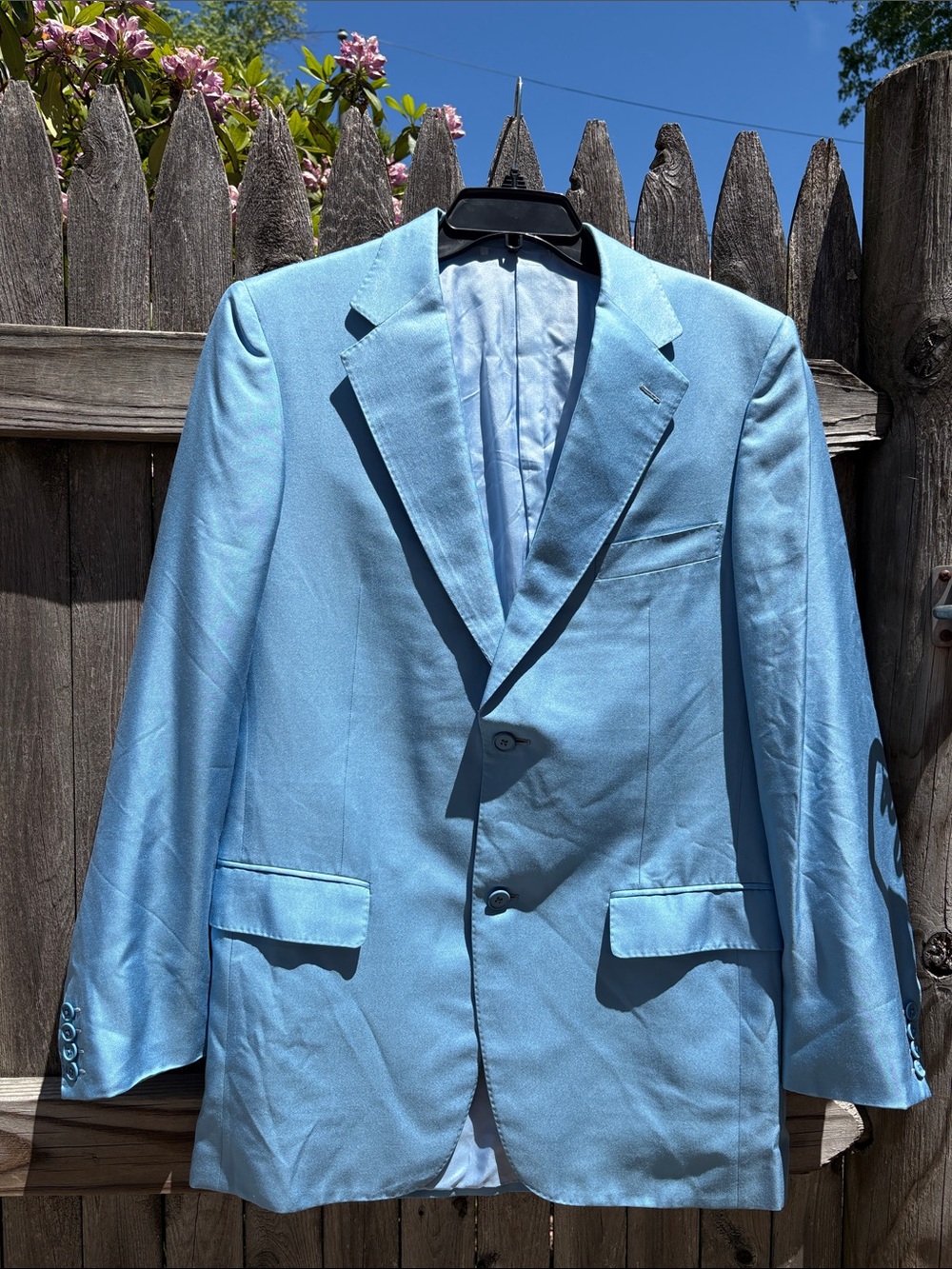Yves Saint Laurent 42L rive gauche vintage cornflower blue blazer!!